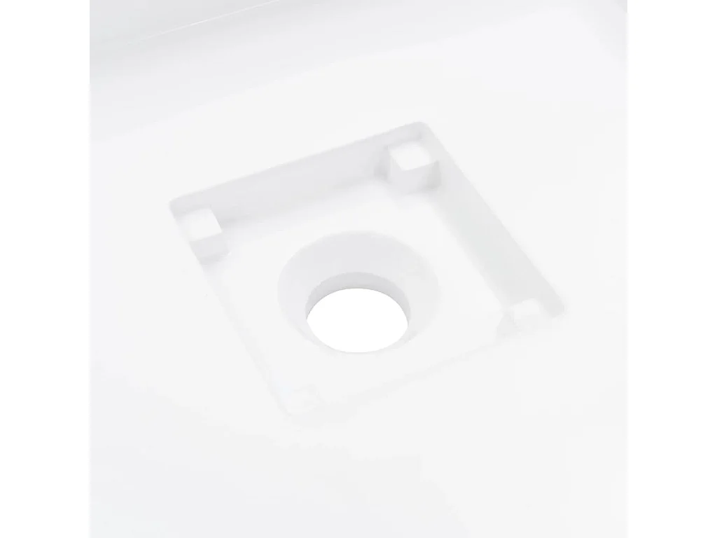 Lavabo 50x50x12,3 cm Fonte minérale/marbre Blanc