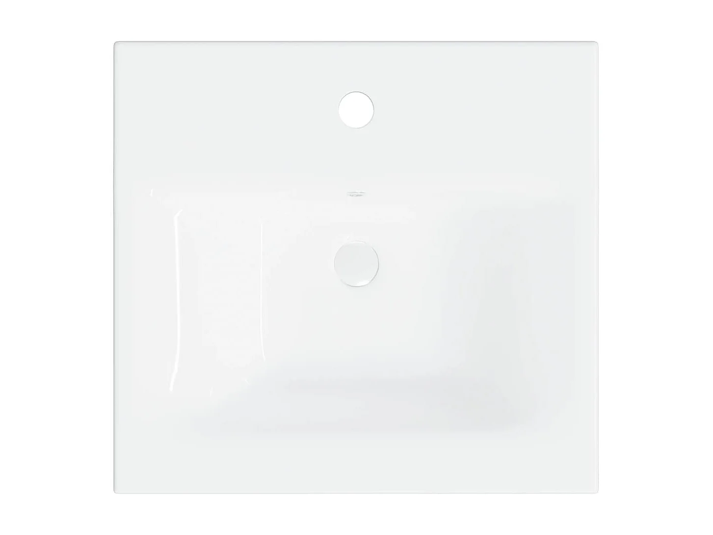 Lavatório embutido com torneira 42x39x18 cm cerâmica branca