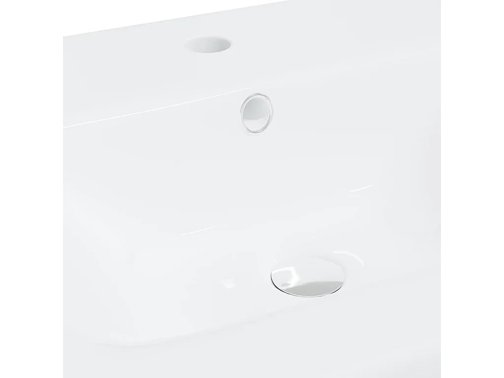 Lavatório embutido com torneira 42x39x18 cm cerâmica branca