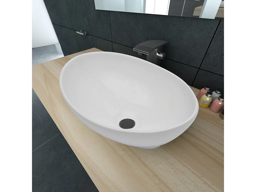 Lavabo céramique 40 x 33 cm Ovale Blanc