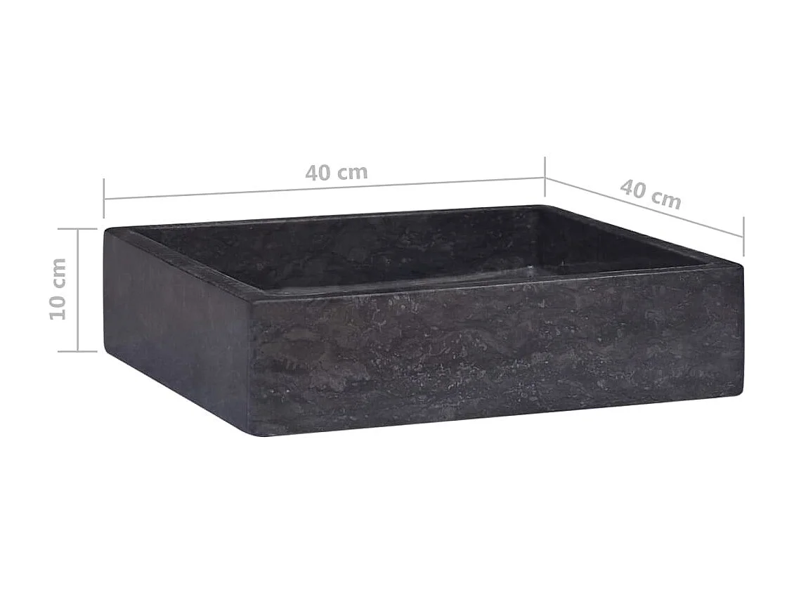 Lavabo Nero 40x40x10 cm Marmo