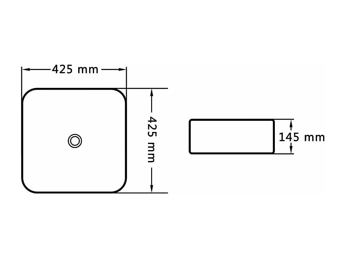 Lavabo 42,5x42,5x14,5 cm Céramique Blanc
