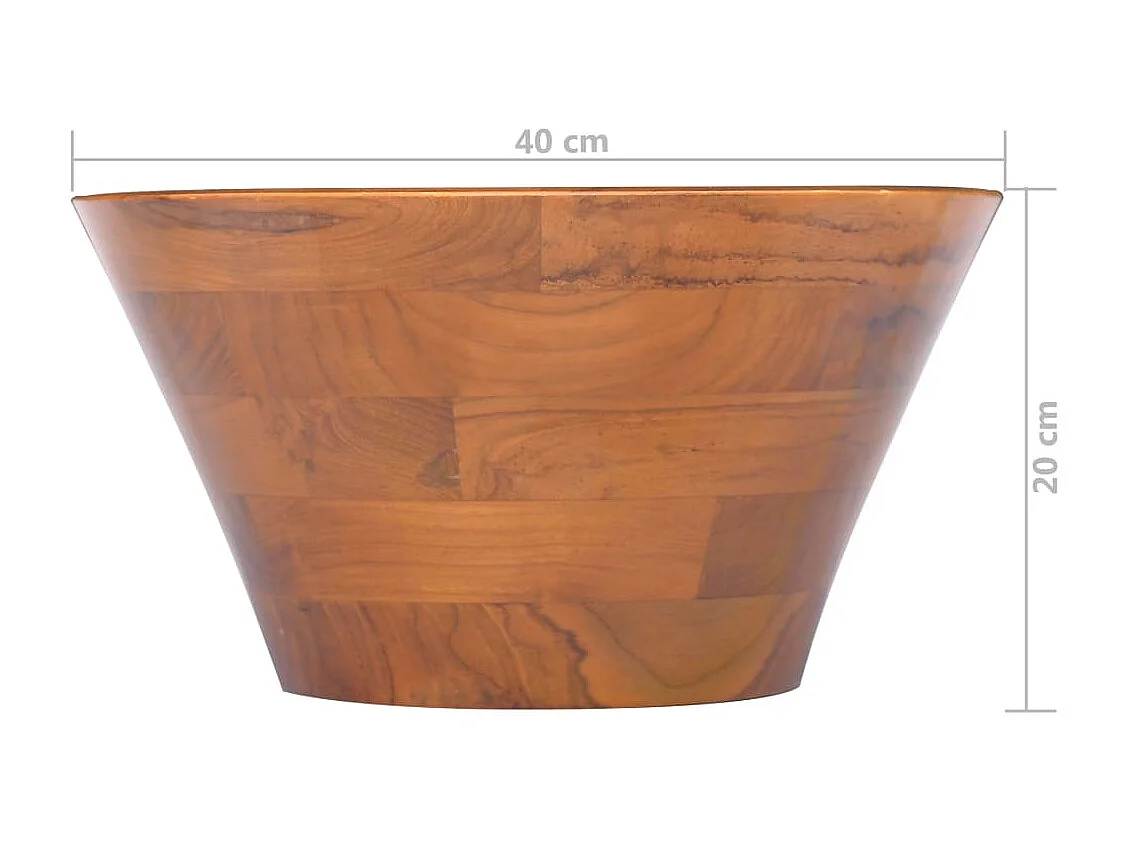 Waschbecken aus massivem Teakholz Φ40x20 cm