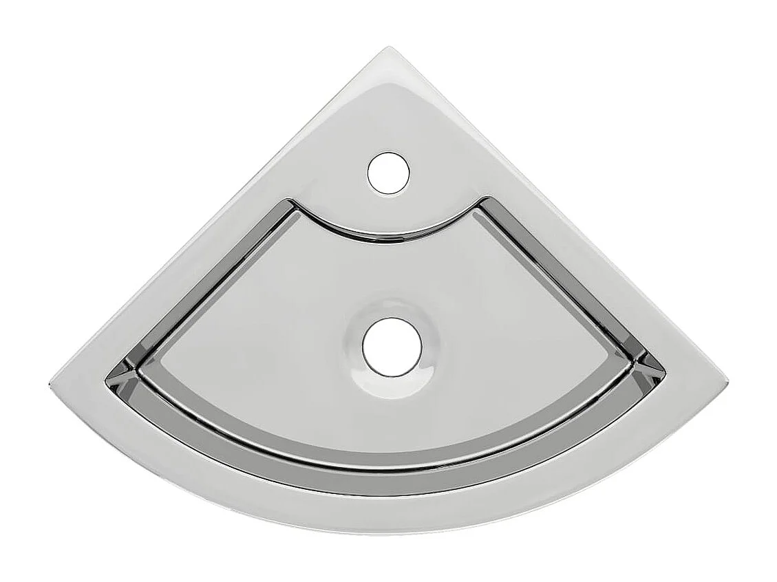 Lavabo avec trop-plein 45x32x12,5 cm Céramique Argenté