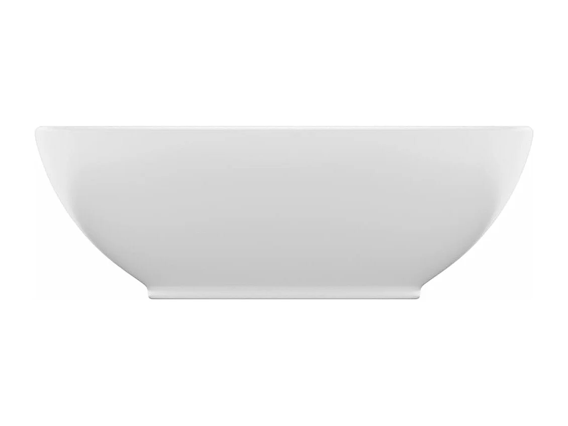 Pia oval luxuosa branca mate 40x33 cm cerâmica
