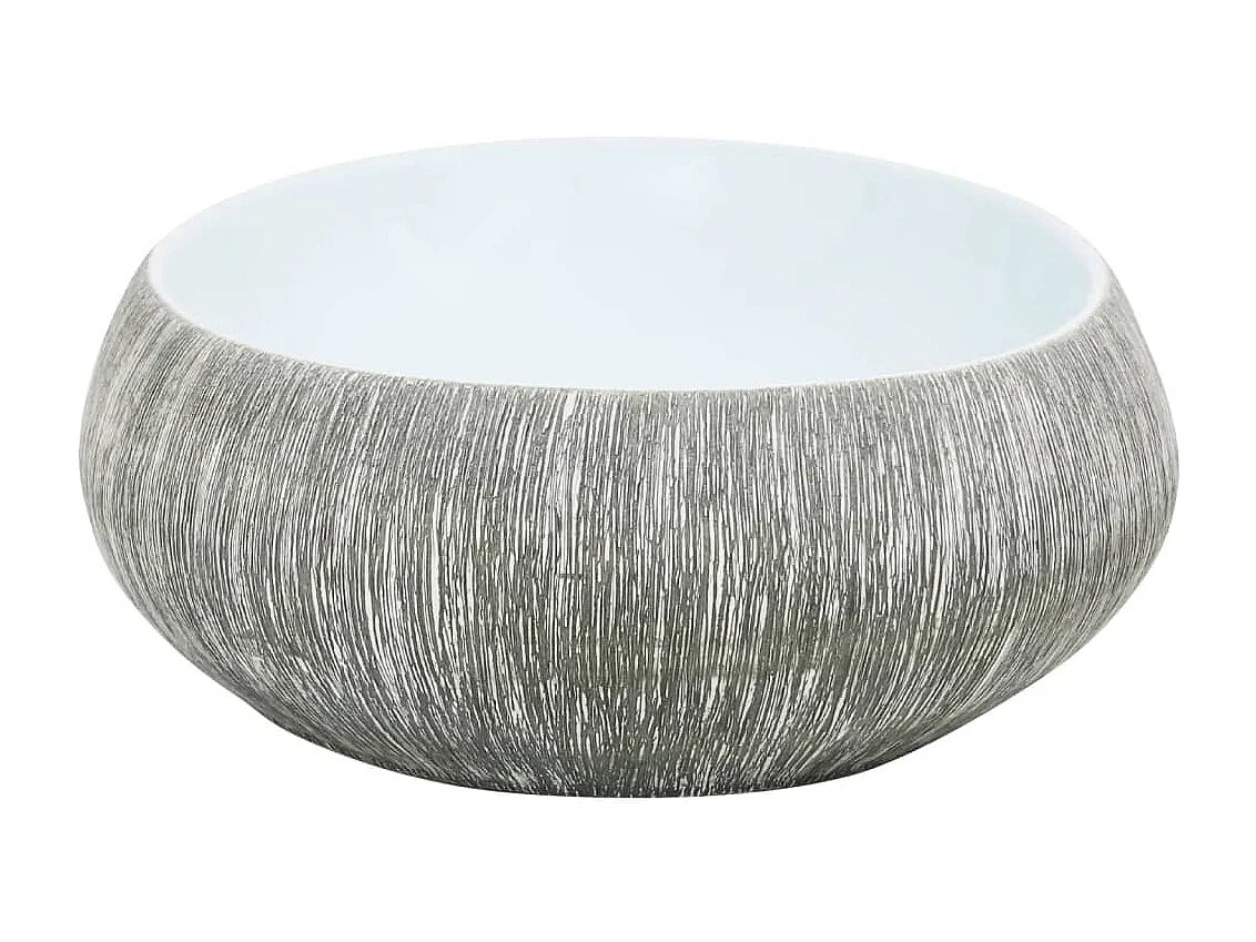 Vasque à poser gris et bleu ovale 59x40x15 cm céramique