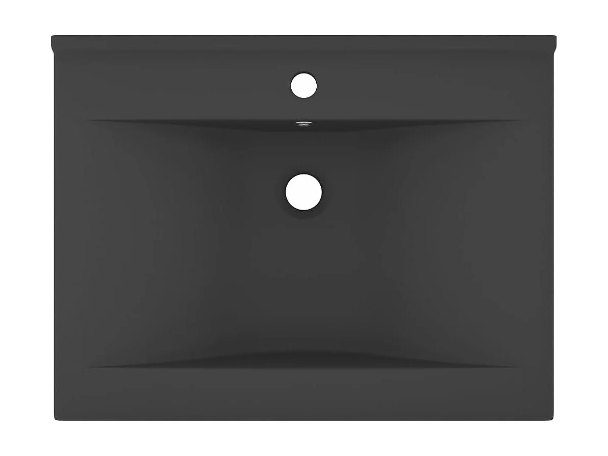 Lavabo con orificio para grifería Gris oscuro mate 60x46 cm Cerámica