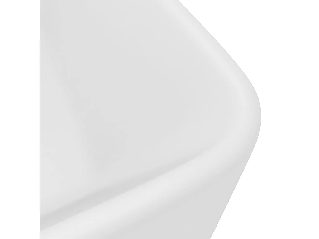 Pia de luxo branco fosco 41x30x12 cm cerâmica