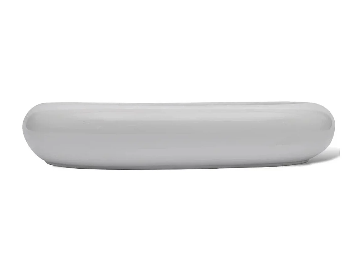 Pia oval cerâmica 63 x 42 cm branco
