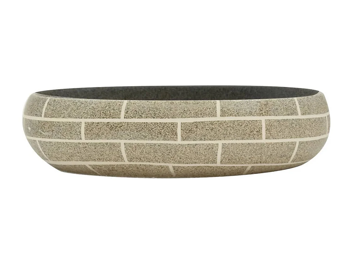 Lavabo da appoggio ovale multicolore in ceramica 59x40x15 cm