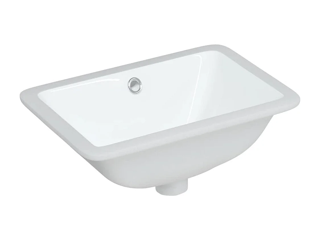 Weißes rechteckiges Waschbecken aus Keramik