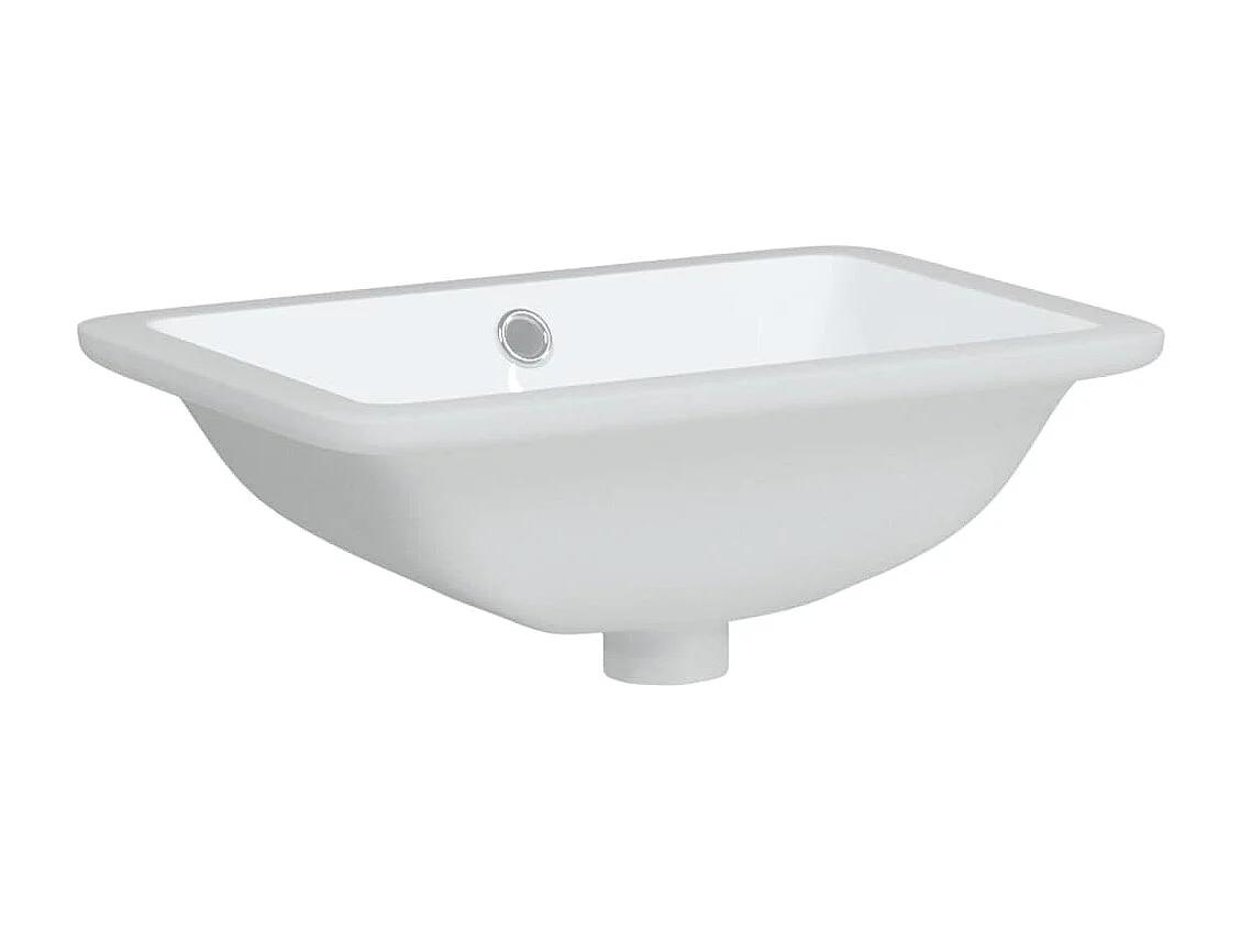 Weißes rechteckiges Waschbecken aus Keramik
