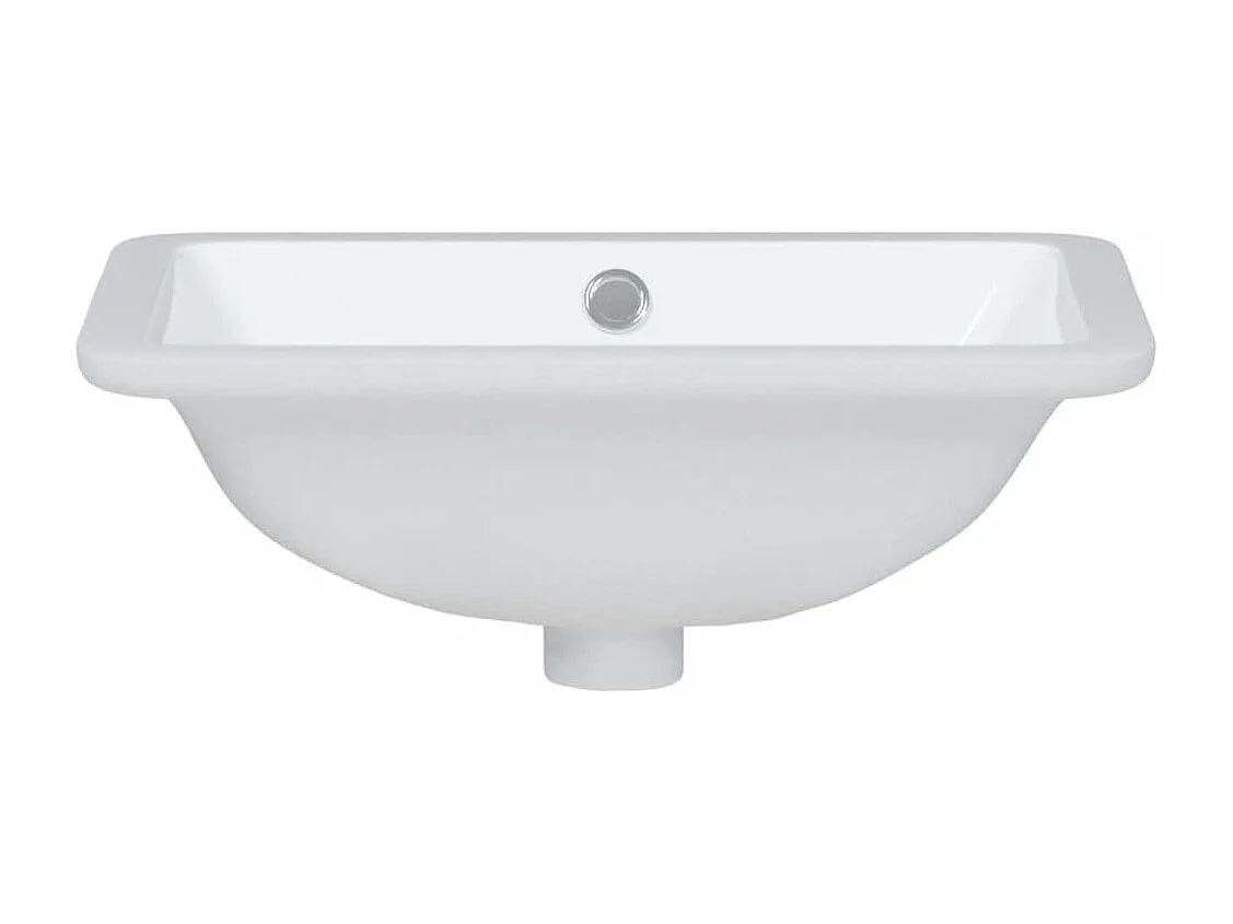 Weißes rechteckiges Waschbecken aus Keramik