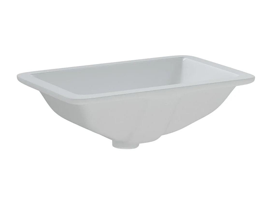Weißes rechteckiges Waschbecken aus Keramik