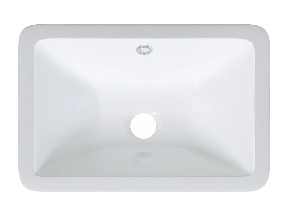 Weißes rechteckiges Waschbecken aus Keramik