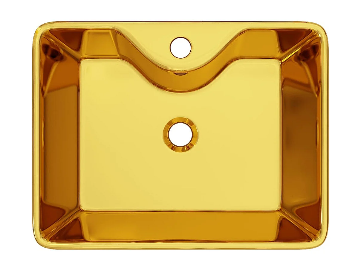 Lavabo avec trou pour robinet 48 x 37 x 13,5 cm Céramique Doré