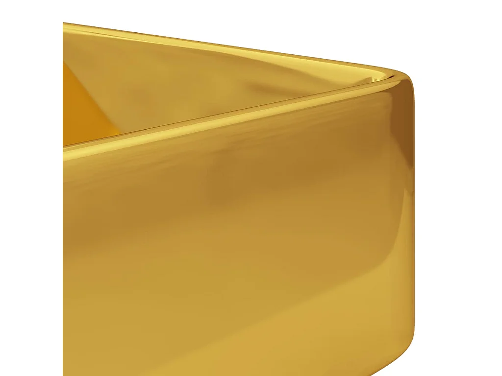 Lavabo avec trou pour robinet 48 x 37 x 13,5 cm Céramique Doré