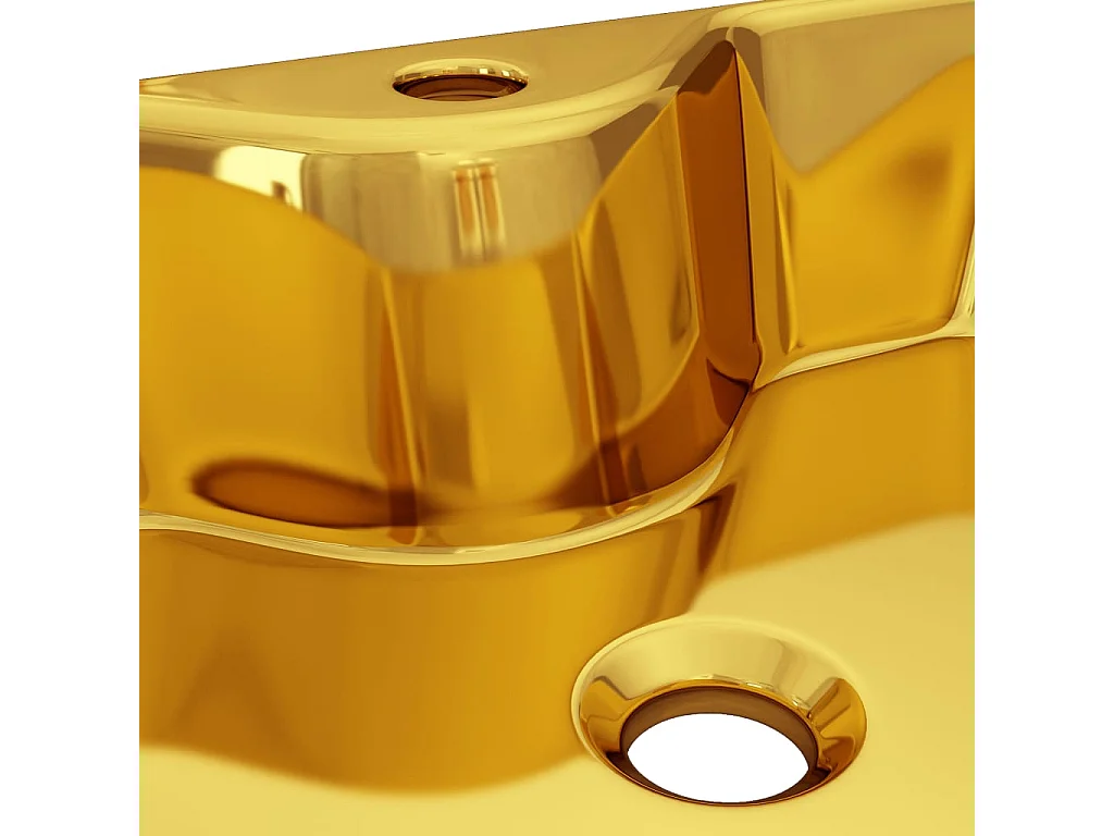 Lavabo avec trou pour robinet 48 x 37 x 13,5 cm Céramique Doré