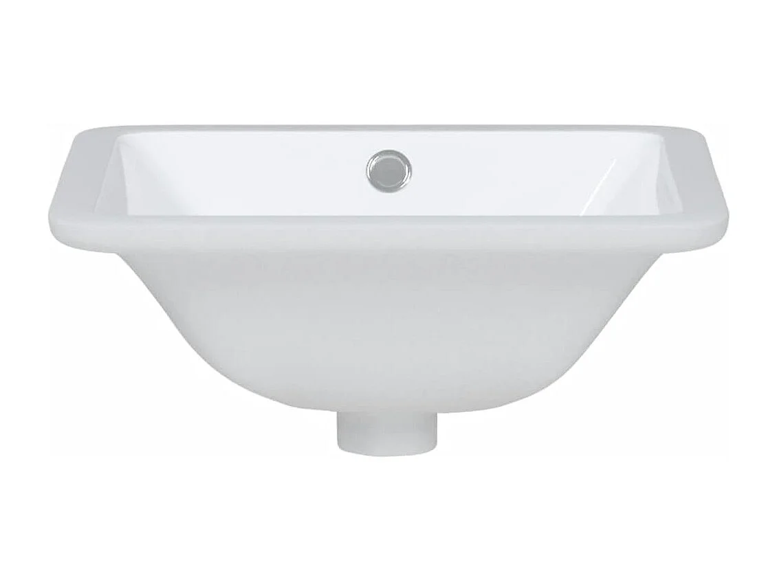 Évier de salle de bain blanc rectangulaire céramique