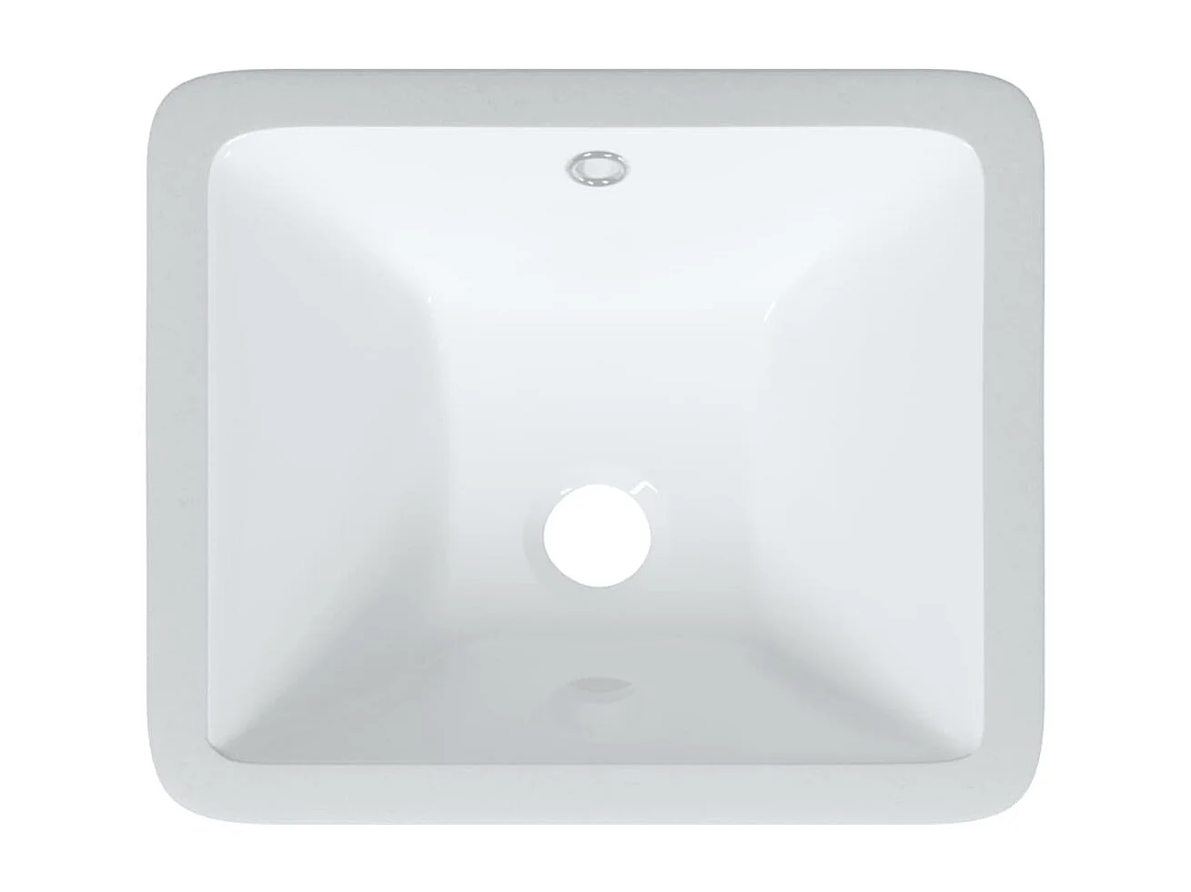 Évier de salle de bain blanc rectangulaire céramique