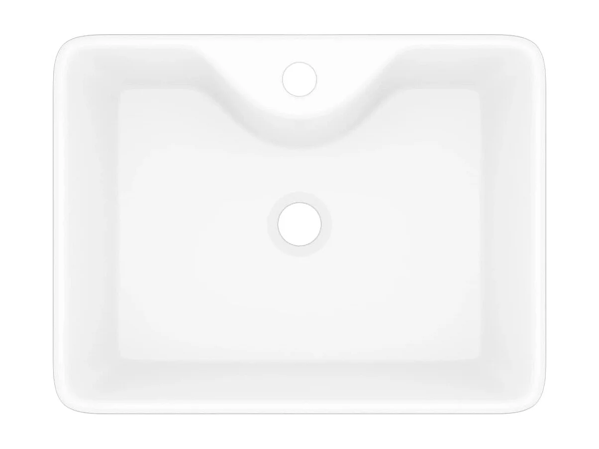 Bacia quadrada com torneira de cerâmica branca para banheiro