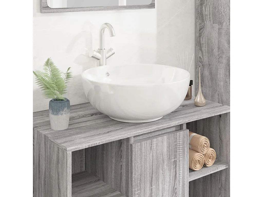 Lavabo blanc 44x17 cm céramique rond