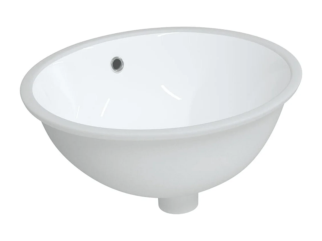 Lavabo bagno bianco 47x39x21 cm ovale in ceramica