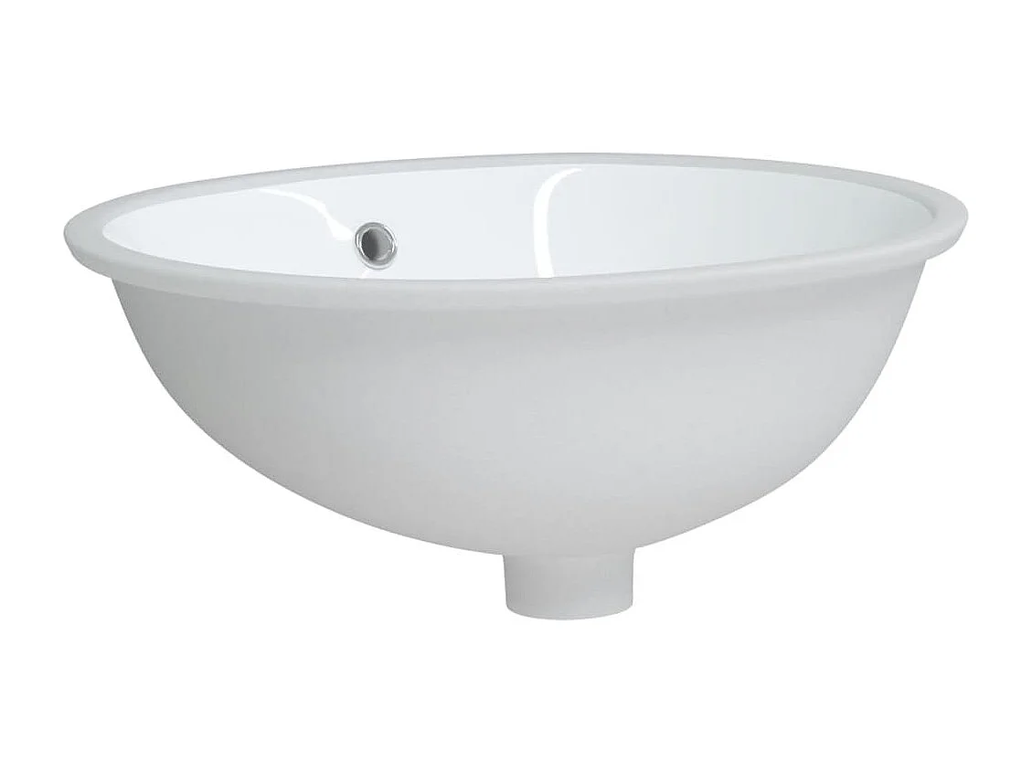 Lavabo bagno bianco 47x39x21 cm ovale in ceramica