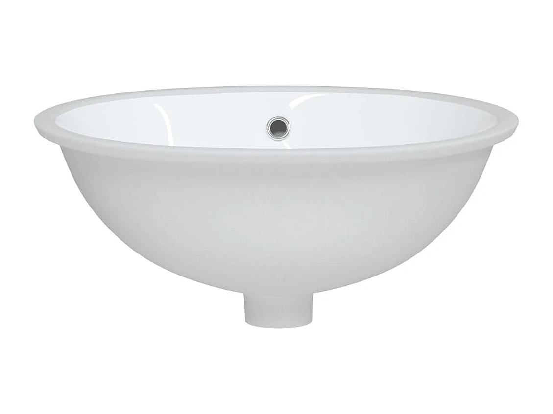 Lavabo bagno bianco 47x39x21 cm ovale in ceramica
