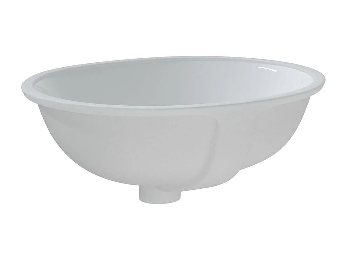 Lavabo bagno bianco 47x39x21 cm ovale in ceramica