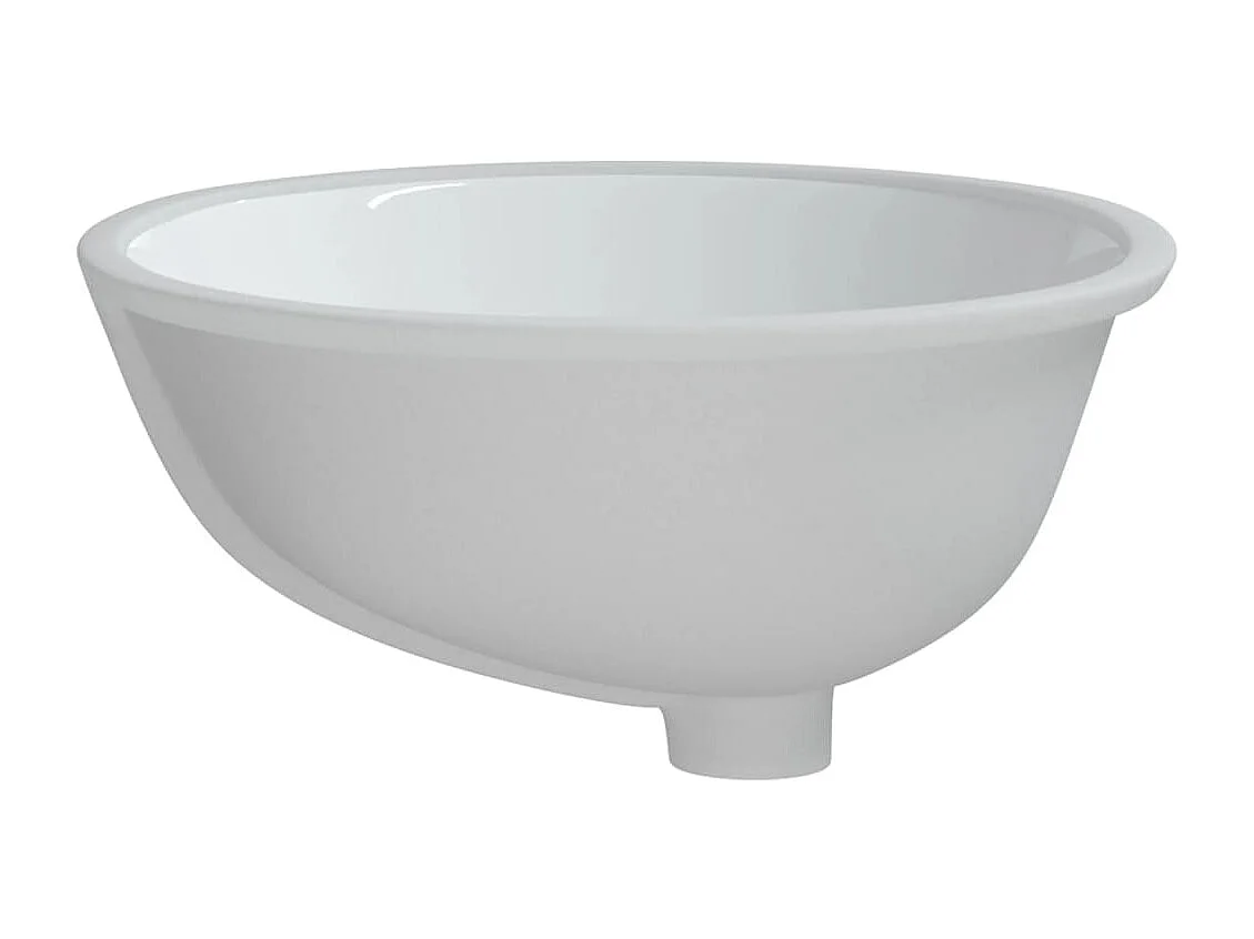 Lavabo bagno bianco 47x39x21 cm ovale in ceramica