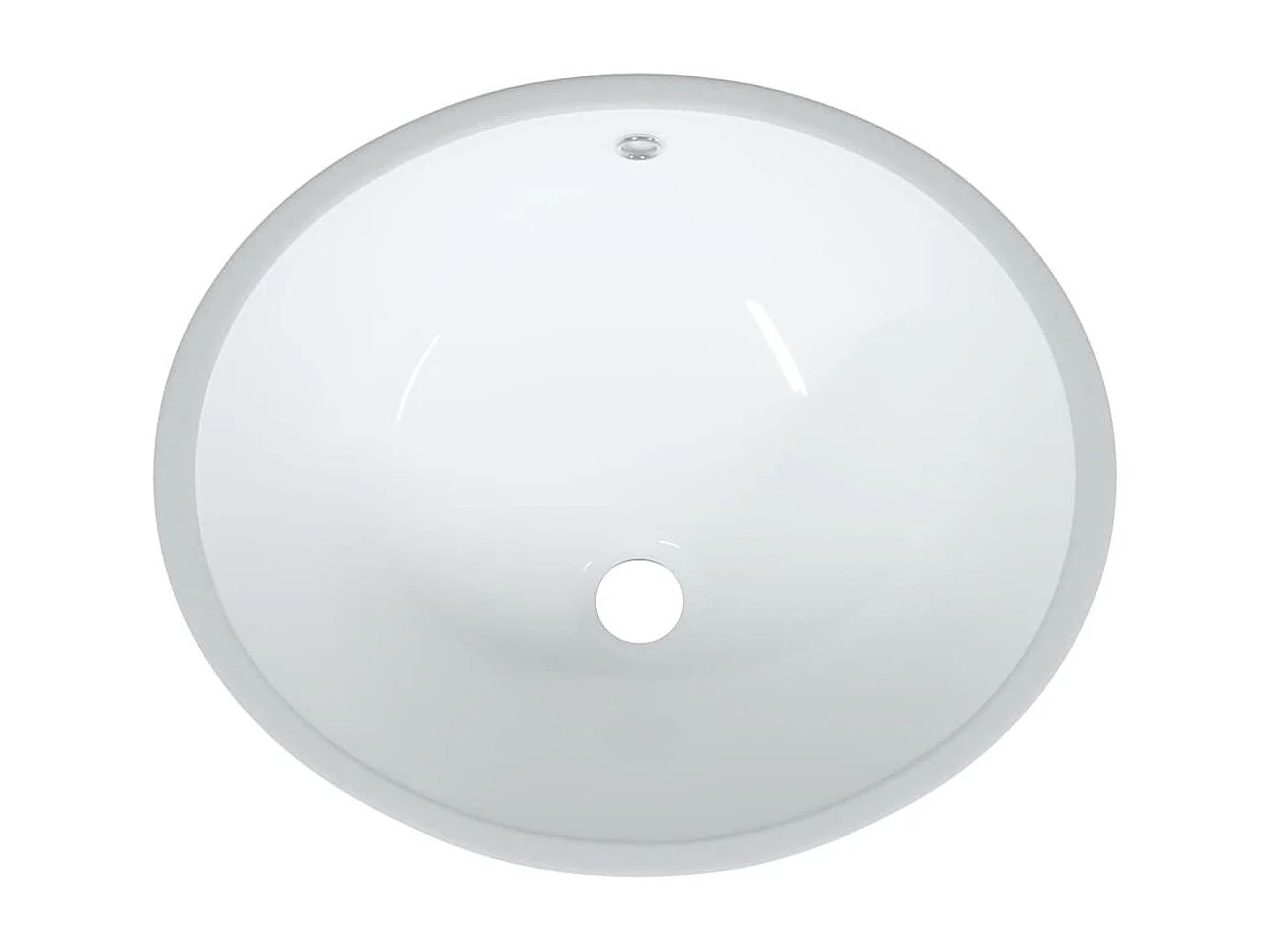 Lavabo bagno bianco 47x39x21 cm ovale in ceramica