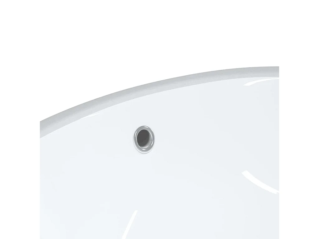 Lavabo bagno bianco 47x39x21 cm ovale in ceramica