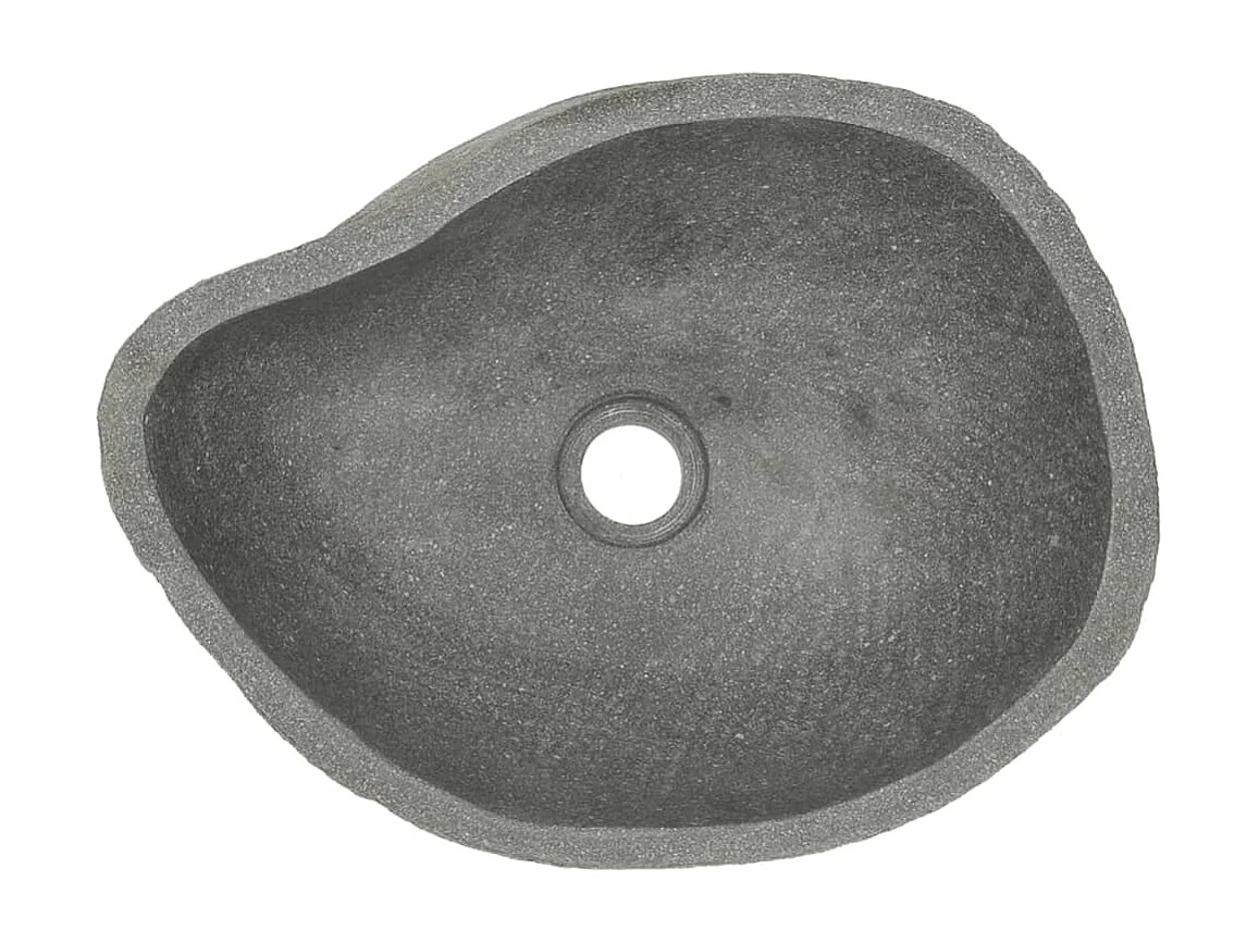 Pia de pedra de rio Oval (37-46)x(29-36) cm