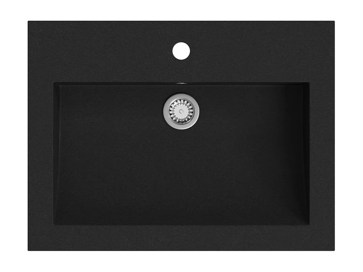 Lavabo en granit 600 x 450 x 120 mm Noir