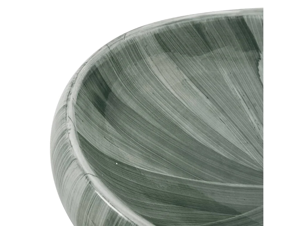 Lavabo sobre encimera ovalado verde 59x40x15 cm cerámico