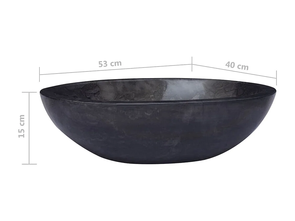 Lavabo Noir 53x40x15 cm Marbre