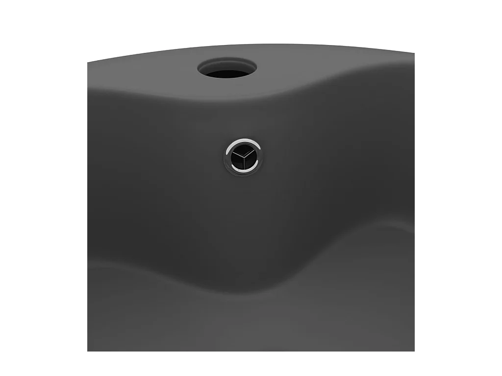 Luxe wastafel met overloop Mat donkergrijs 36x13cm Keramiek