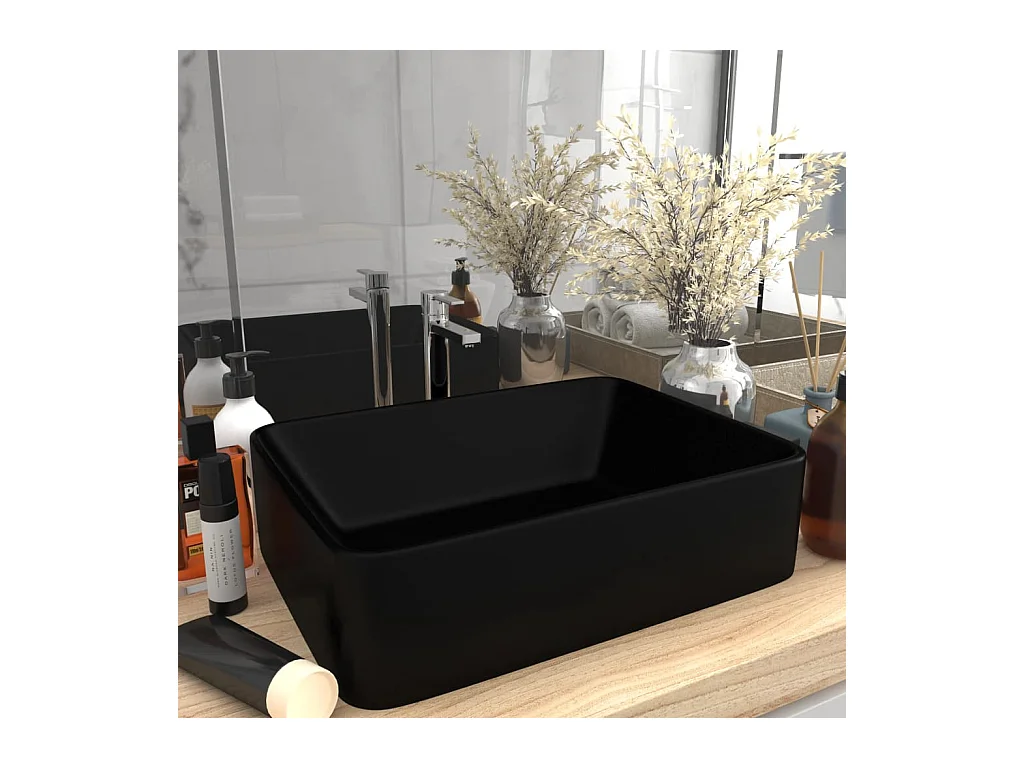Lavabo de luxe Noir mat 41x30x12 cm Céramique