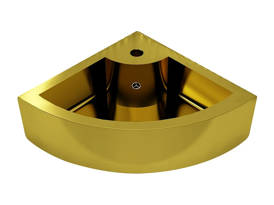 Lavabo avec trop-plein 45x32x12,5 cm Céramique Doré