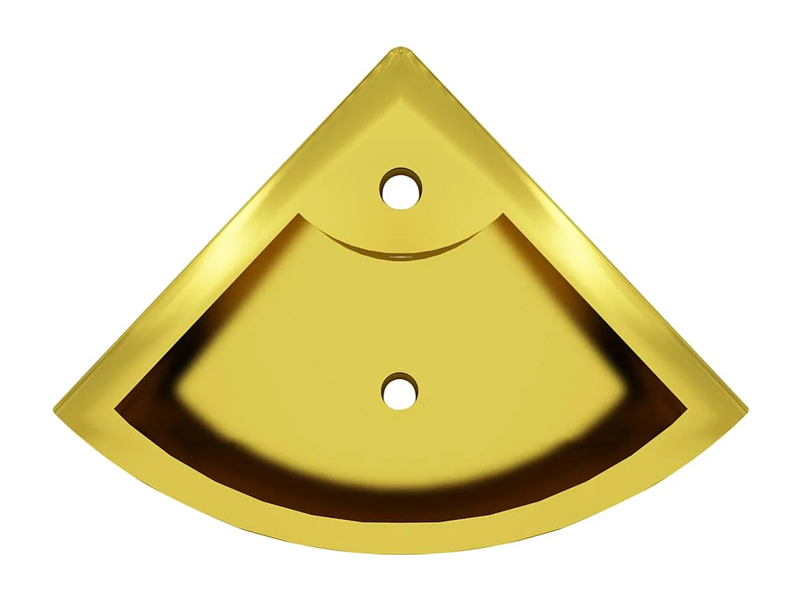 Lavabo avec trop-plein 45x32x12,5 cm Céramique Doré