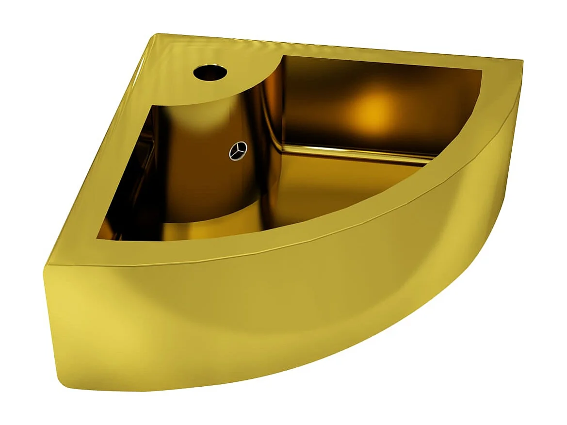Lavabo avec trop-plein 45x32x12,5 cm Céramique Doré