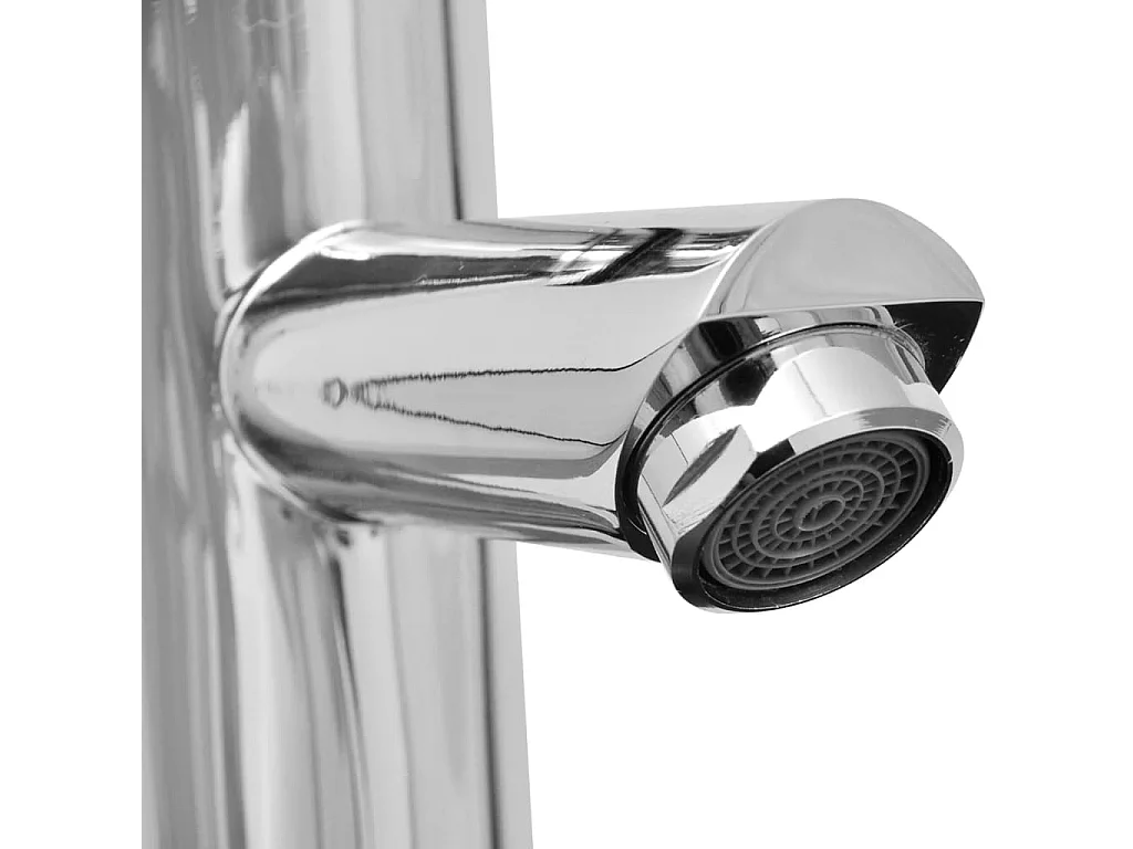 Lavabo de salle de bain avec mitigeur Céramique Rond Blanc