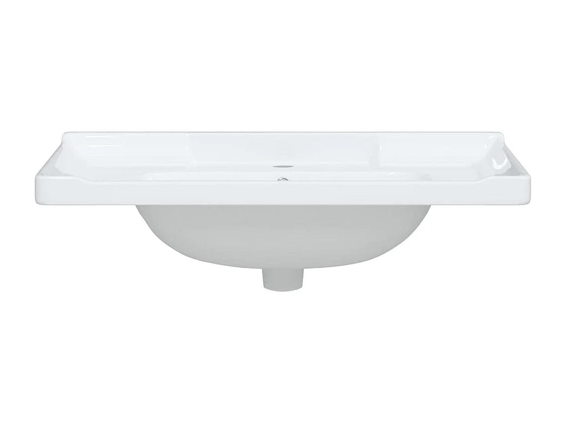 Évier de salle de bain blanc 81x48x23cm rectangulaire céramique