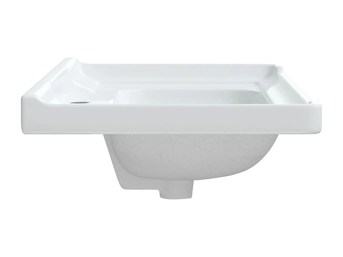 Évier de salle de bain blanc 81x48x23cm rectangulaire céramique