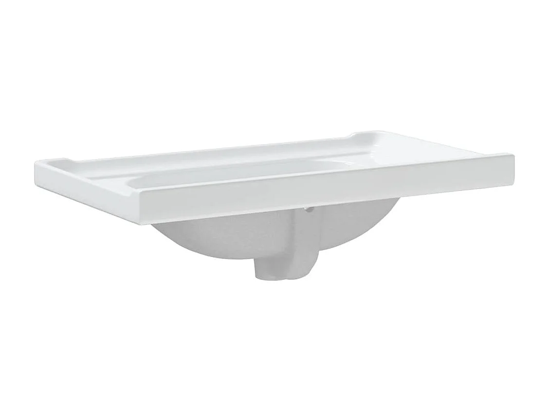 Évier de salle de bain blanc 81x48x23cm rectangulaire céramique