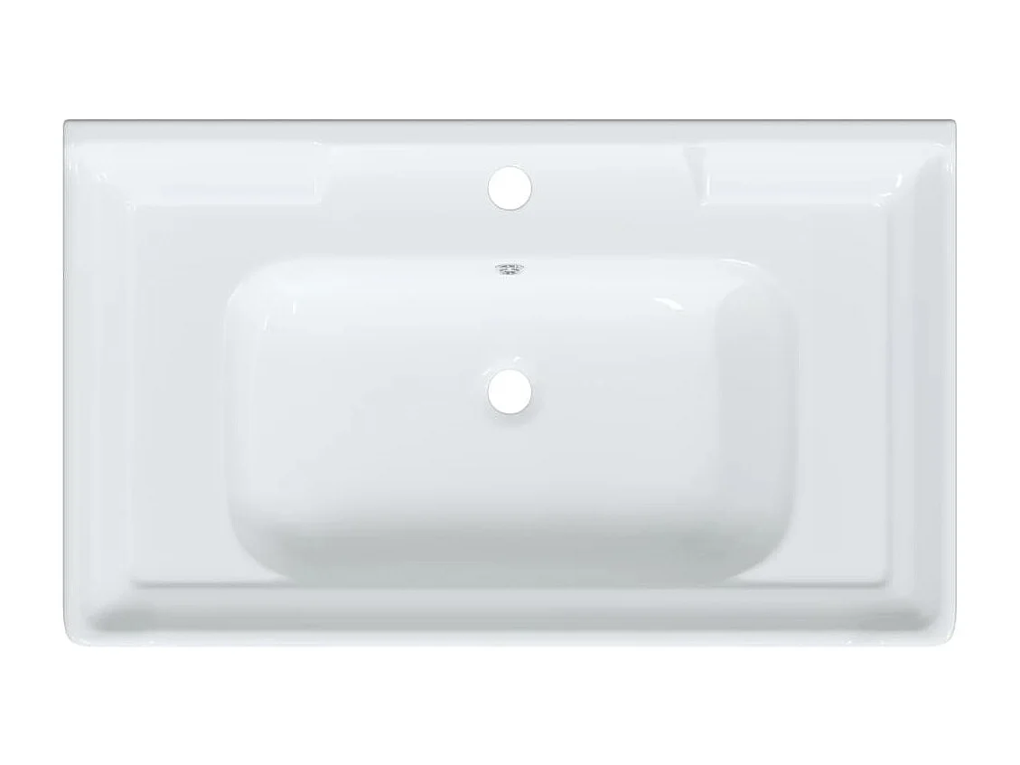 Évier de salle de bain blanc 81x48x23cm rectangulaire céramique