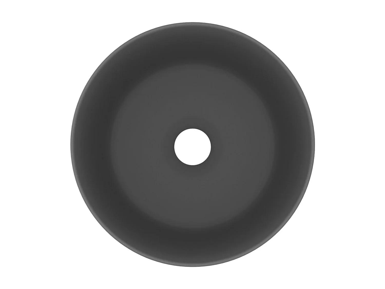 Lavabo rond de luxe Gris foncé mat 40x15 cm Céramique