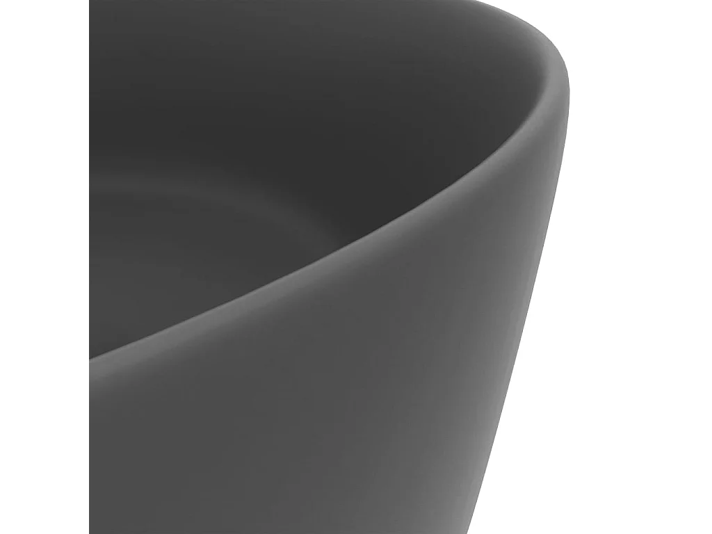 Lavabo rond de luxe Gris foncé mat 40x15 cm Céramique
