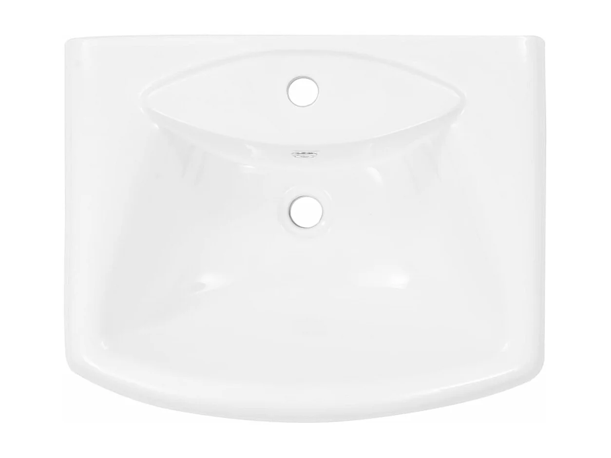 Lavabo autoportant avec socle Céramique Blanc 580x470x200 mm